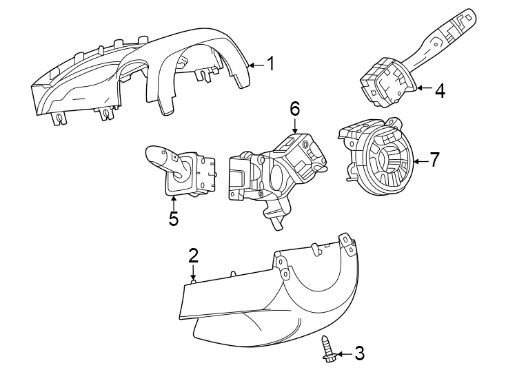 Diagram Steering column. Shroud. Switches & levers. for your 2017 Chevrolet Spark  LT Hatchback 