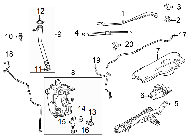 15Windshield. Wiper & washer components.https://images.simplepart.com/images/parts/motor/fullsize/GJ24350.png