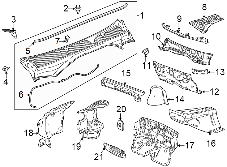 Diagram Cowl. for your 2020 Chevrolet Spark   