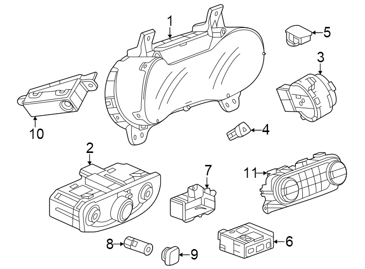 Diagram Instrument panel. Cluster & switches. for your 2020 Chevrolet Spark   