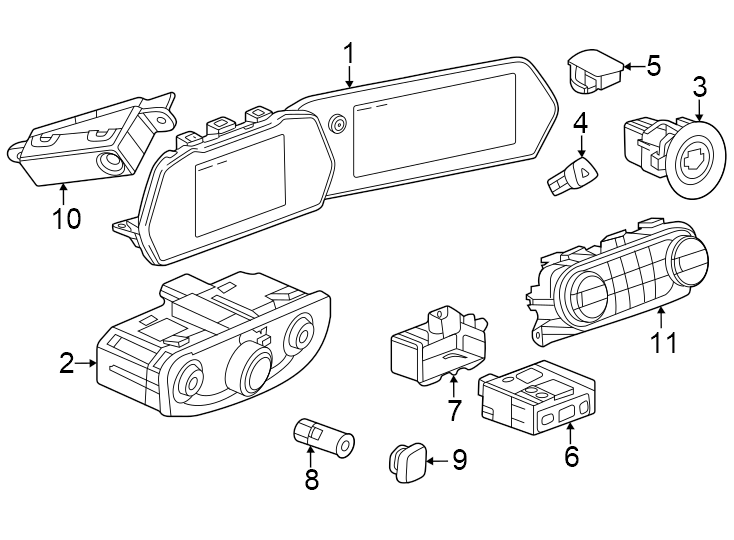 Diagram Instrument panel. Cluster & switches. for your 2020 Chevrolet Spark   