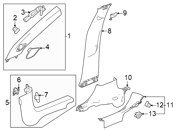 Chevrolet Trax Body A-pillar Trim Panel (front). W Speaker - 42842434 