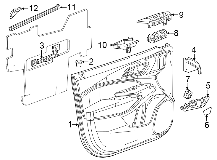 8Front door. Interior trim.https://images.simplepart.com/images/parts/motor/fullsize/GJ24580.png