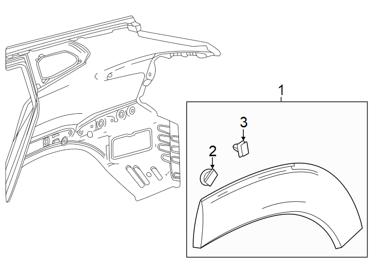 Diagram Quarter panel. Exterior trim. for your 2022 Chevrolet Tahoe  SSV Sport Utility  