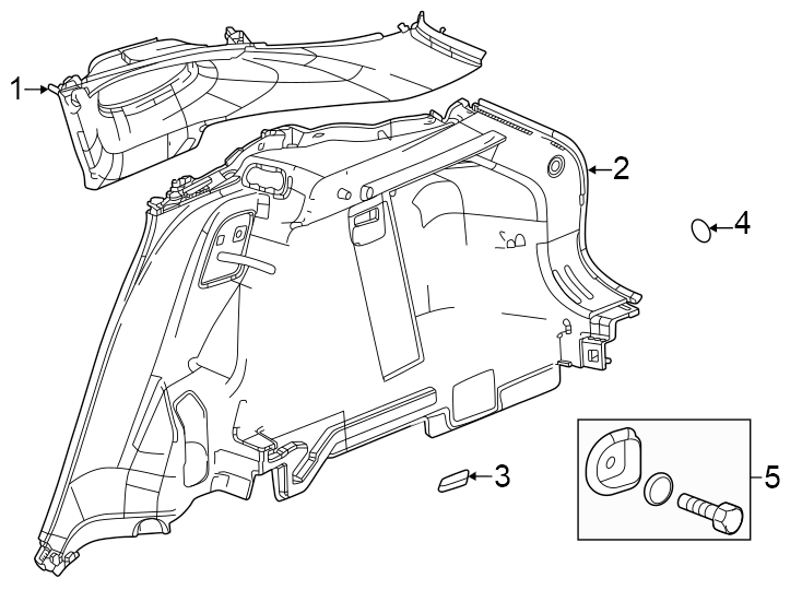 Diagram Quarter panel. Interior trim. for your Cadillac ATS  