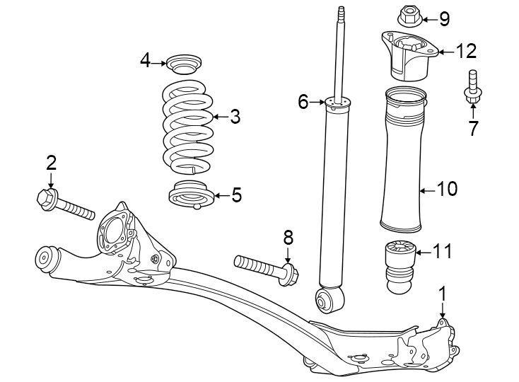 Diagram Rear suspension. Suspension components. for your 2011 GMC Sierra 2500 HD 6.0L Vortec V8 FLEX A/T RWD WT Standard Cab Pickup Fleetside 