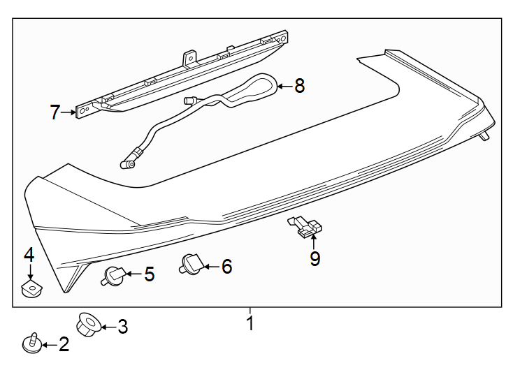 Diagram Lift gate. Spoiler. for your 2025 Cadillac XT4   