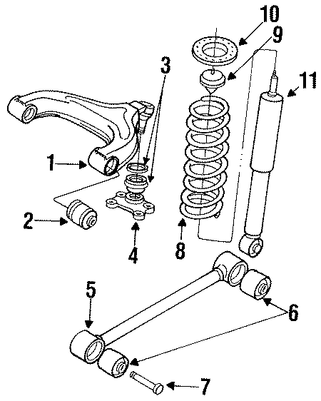 Diagram REAR SUSPENSION. SUSPENSION COMPONENTS. for your 2011 GMC Sierra 2500 HD 6.0L Vortec V8 FLEX A/T RWD SLE Crew Cab Pickup 