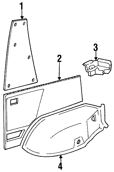 Diagram QUARTER PANEL. INTERIOR TRIM. for your Geo Tracker  