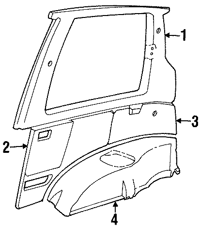 Diagram QUARTER PANEL. INTERIOR TRIM. for your Geo Tracker  