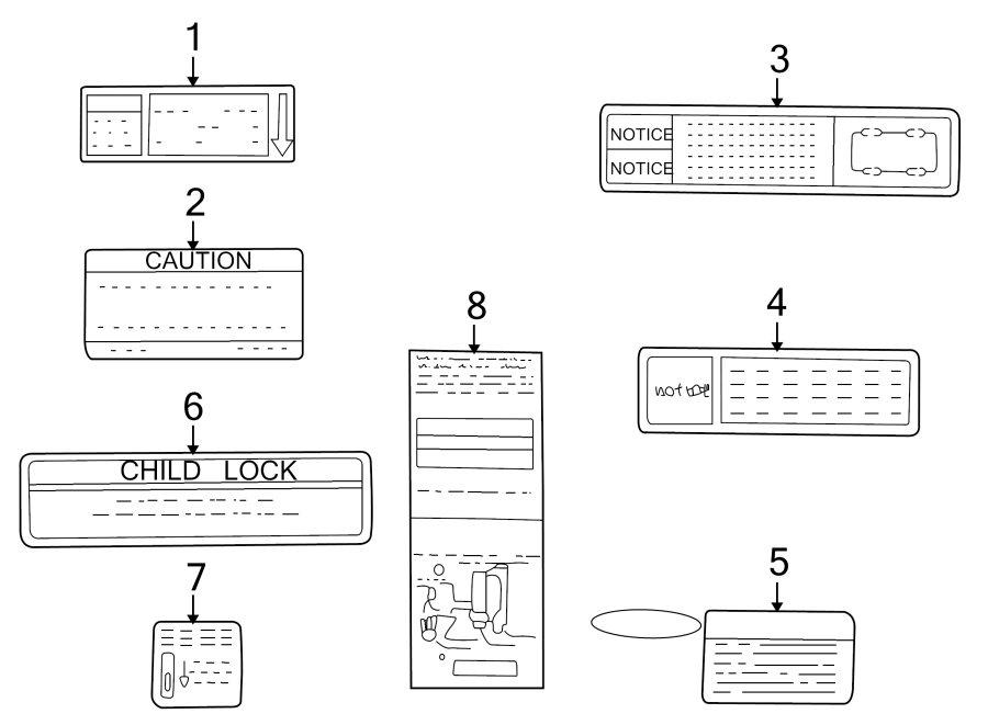 Diagram INFORMATION LABELS. for your 2012 Chevrolet Silverado   