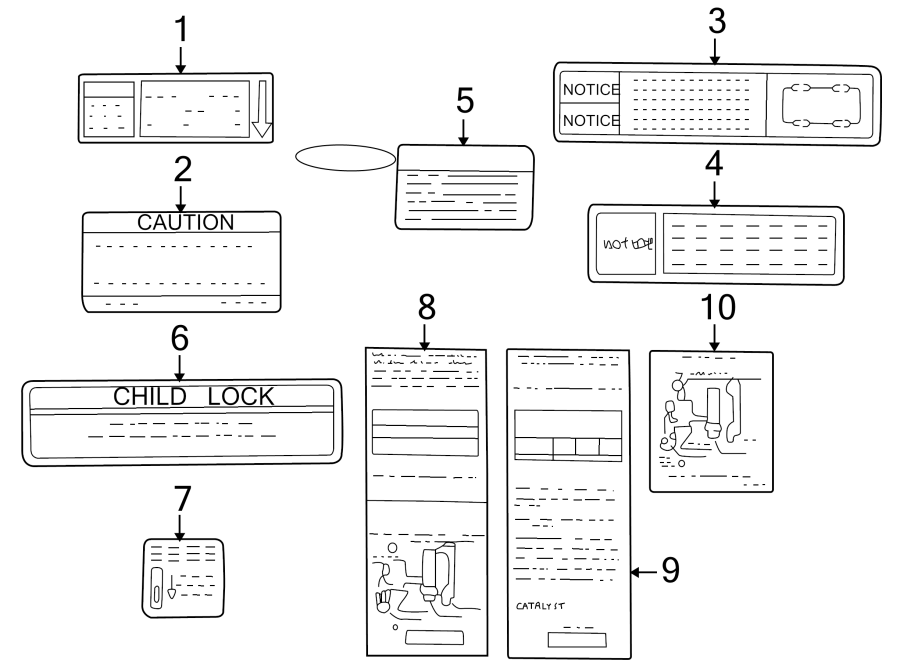 Diagram INFORMATION LABELS. for your 2008 Chevrolet Silverado   