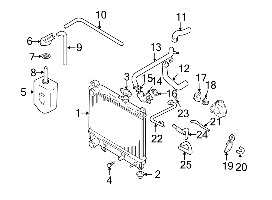 Diagram RADIATOR & COMPONENTS. for your 2008 GMC Yukon   