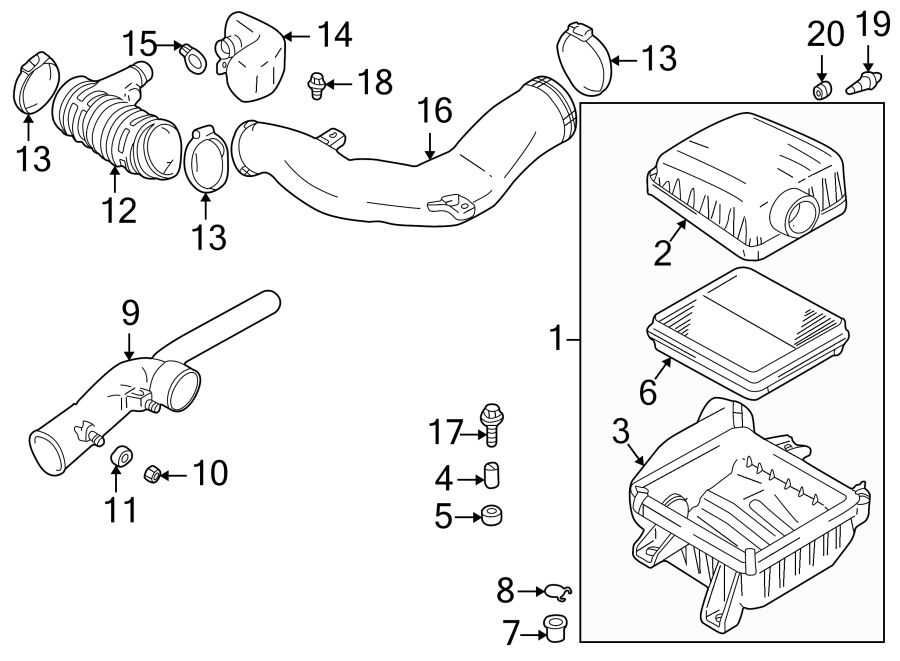 Diagram AIR INTAKE. for your 2017 Chevrolet Spark 1.4L Ecotec M/T LS Hatchback 