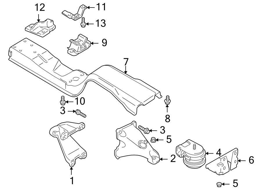 Diagram ENGINE & TRANS MOUNTING. for your 2021 GMC Sierra 2500 HD 6.6L V8 A/T RWD SLE Standard Cab Pickup Fleetside 