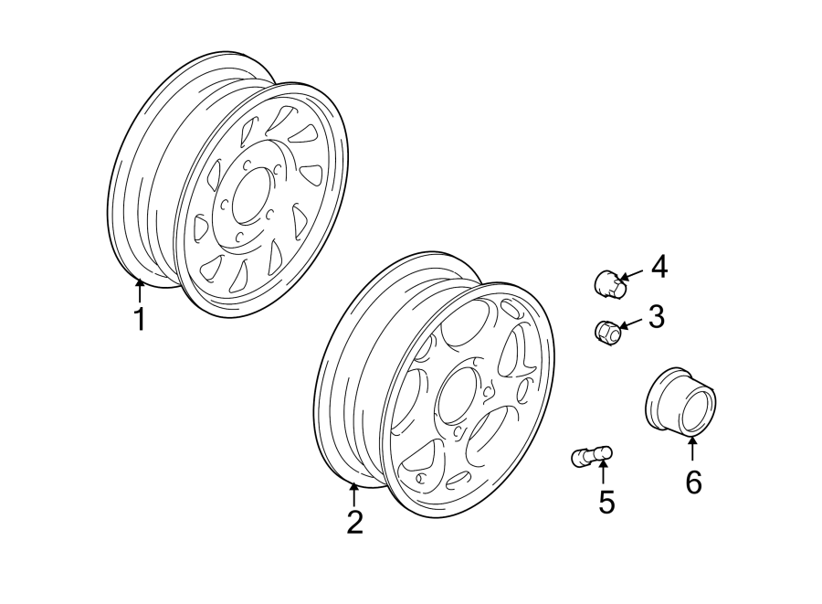 Diagram WHEELS. COVERS & TRIM. for your 2003 Chevrolet Trailblazer   