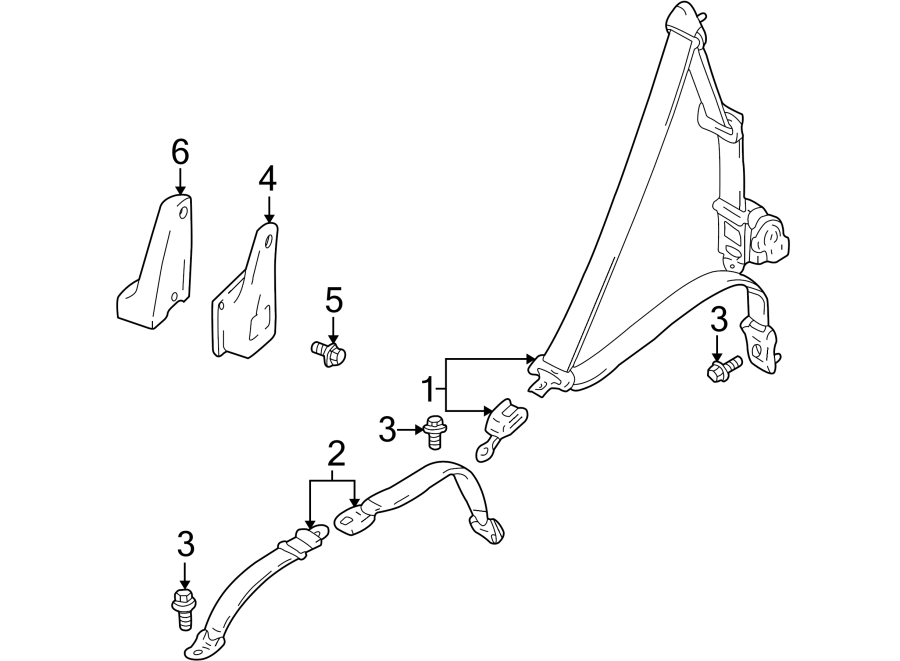 2RESTRAINT SYSTEMS. REAR SEAT BELTS.https://images.simplepart.com/images/parts/motor/fullsize/GJ99297.png