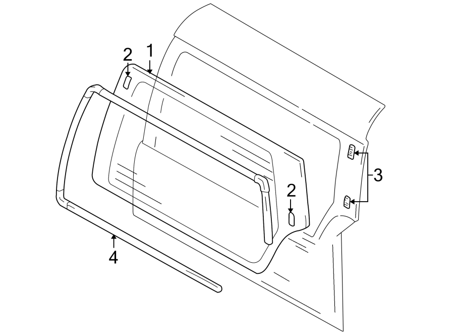 LIFT GATE. GLASS & HARDWARE.