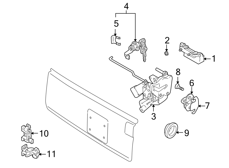 6TAIL GATE. LOCK & HARDWARE.https://images.simplepart.com/images/parts/motor/fullsize/GJ99475.png