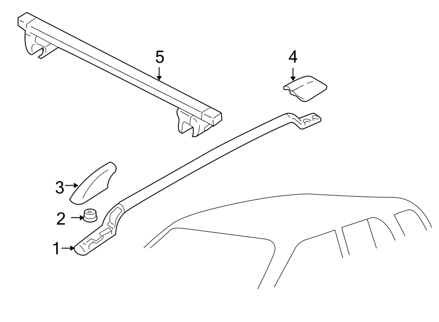 Chevrolet Tracker Roof Rack Cover (Front). 4 DOOR - 30026491 | GM Parts ...