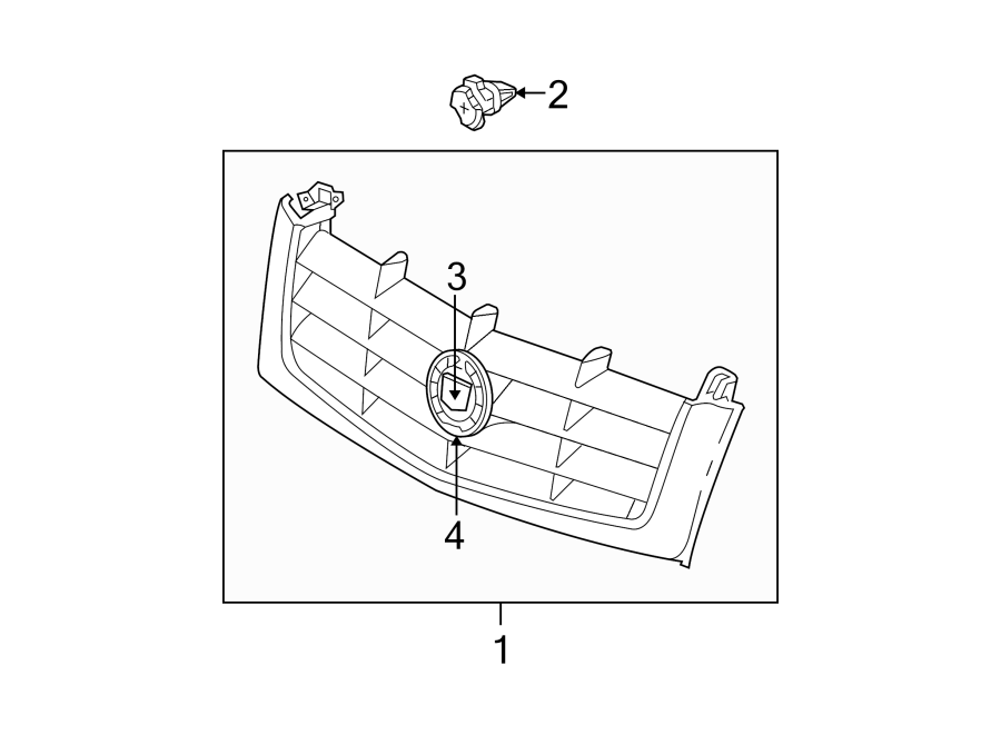 Diagram GRILLE & COMPONENTS. for your Cadillac