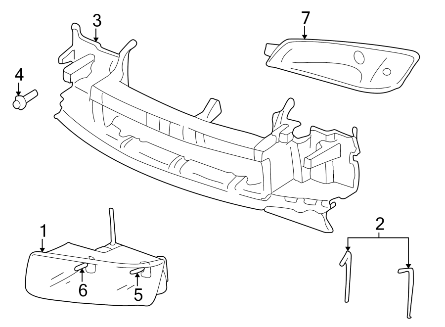 Diagram FRONT LAMPS. HEADLAMP COMPONENTS. PARK & SIGNAL LAMPS. for your 2001 Chevrolet Silverado 2500 Base Standard Cab Pickup Fleetside  