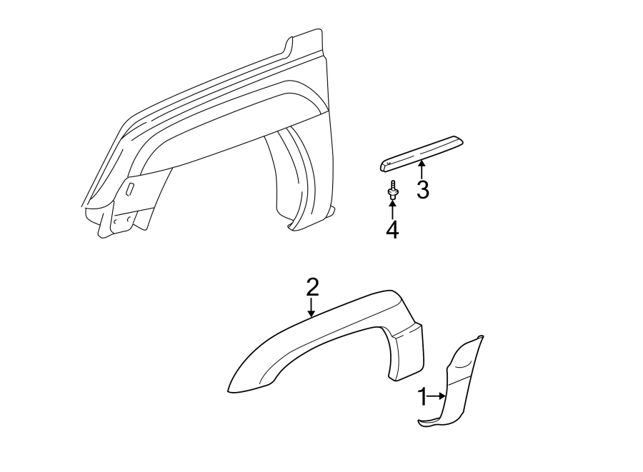 Diagram FENDER. EXTERIOR TRIM. for your Chevrolet