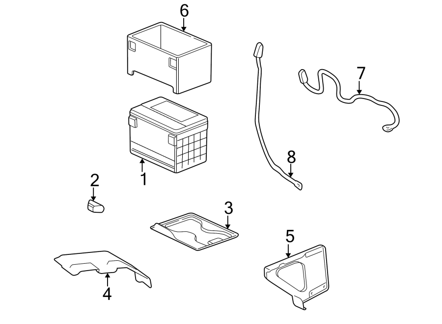 Diagram BATTERY. for your 2005 Chevrolet Avalanche 1500 LS Crew Cab Pickup Fleetside  