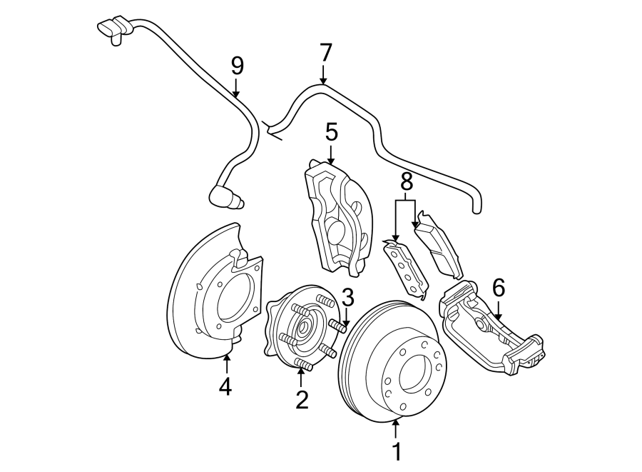 Diagram FRONT SUSPENSION. BRAKE COMPONENTS. for your 2023 Chevrolet Camaro 6.2L V8 M/T LT1 Coupe 