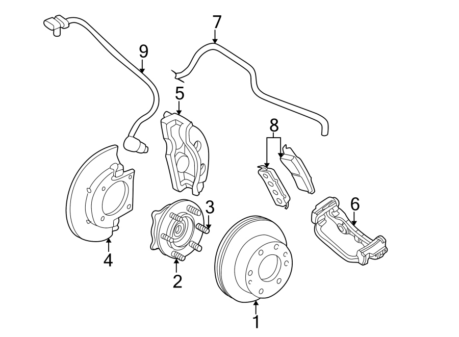 Diagram FRONT SUSPENSION. BRAKE COMPONENTS. for your 2018 GMC Sierra 2500 HD 6.6L Duramax V8 DIESEL A/T RWD SLT Extended Cab Pickup Fleetside 