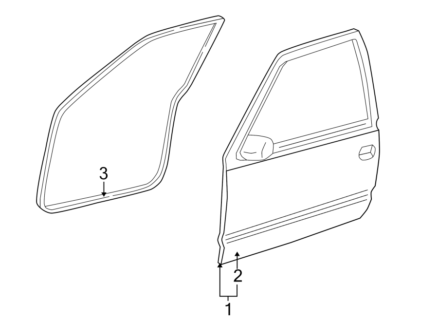 Diagram FRONT DOOR. DOOR & COMPONENTS. for your Chevrolet