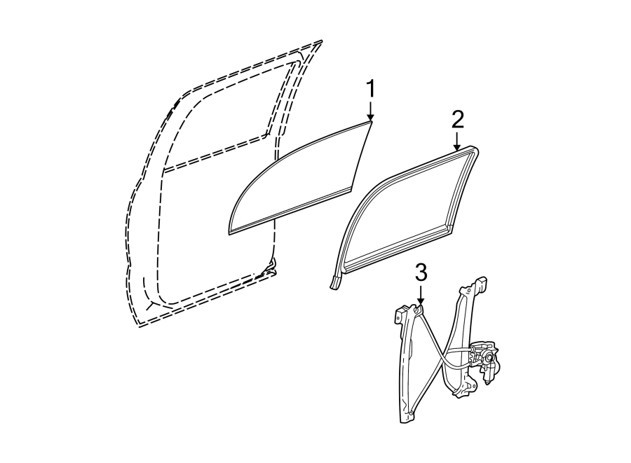 Diagram REAR DOOR. GLASS & HARDWARE. for your 2019 Chevrolet Spark   