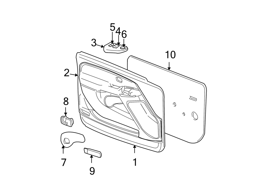 Diagram FRONT DOOR. INTERIOR TRIM. for your 2005 GMC Envoy XUV   