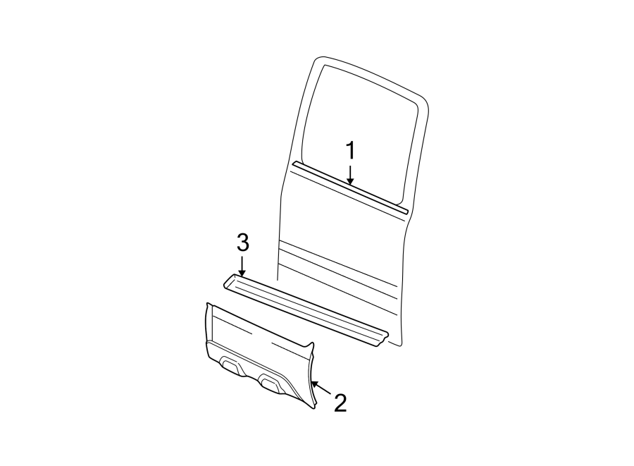 Diagram REAR DOOR. EXTERIOR TRIM. for your 2015 Chevrolet Spark 1.2L Ecotec M/T LT Hatchback 