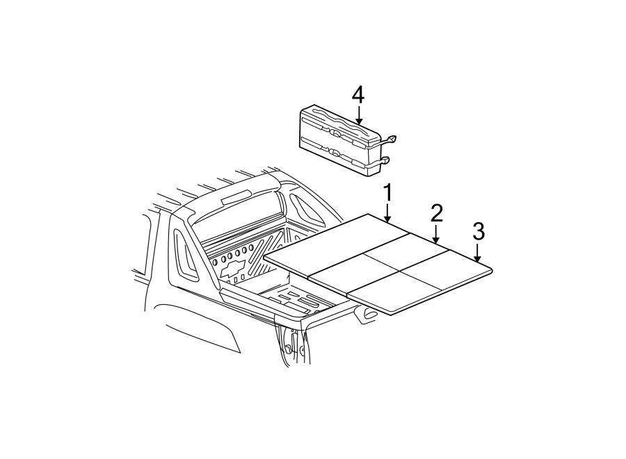 Diagram REAR BODY & FLOOR. EXTERIOR TRIM. for your Chevrolet Avalanche 1500  