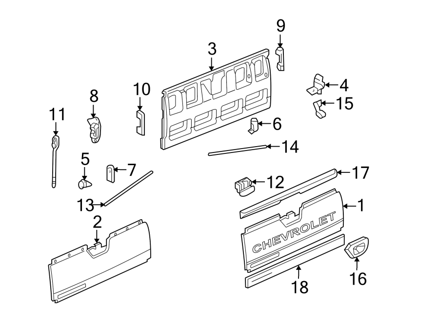 TAIL GATE. GATE & HARDWARE. Diagram