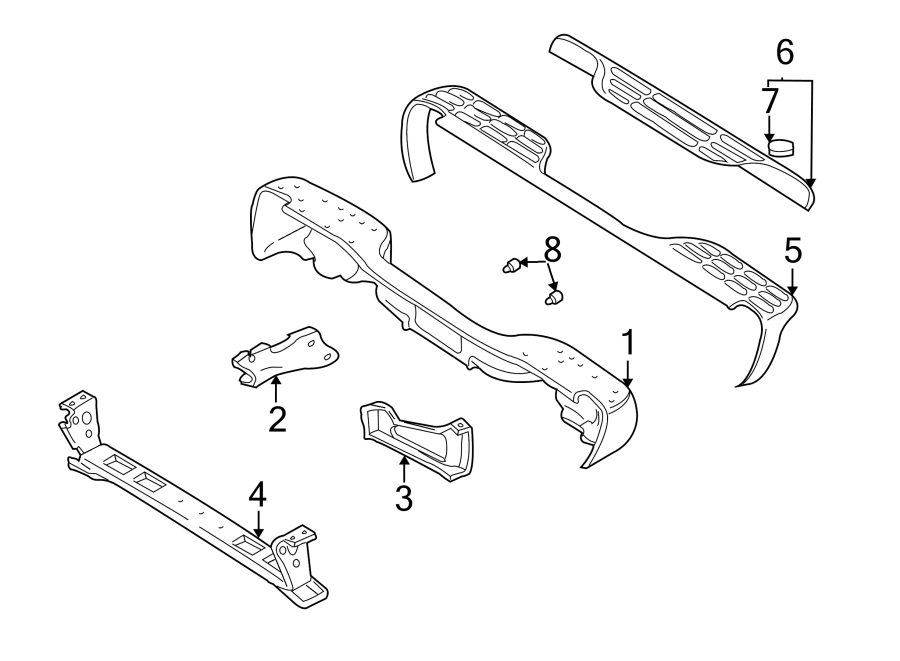 Diagram REAR BUMPER. BUMPER & COMPONENTS. for your 2021 GMC Sierra 2500 HD 6.6L V8 A/T RWD SLE Standard Cab Pickup Fleetside 