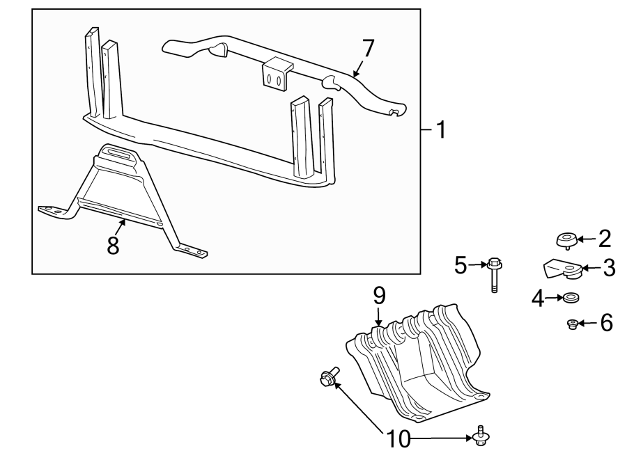 Diagram RADIATOR SUPPORT. for your 2017 Chevrolet Spark 1.4L Ecotec CVT LT Hatchback 