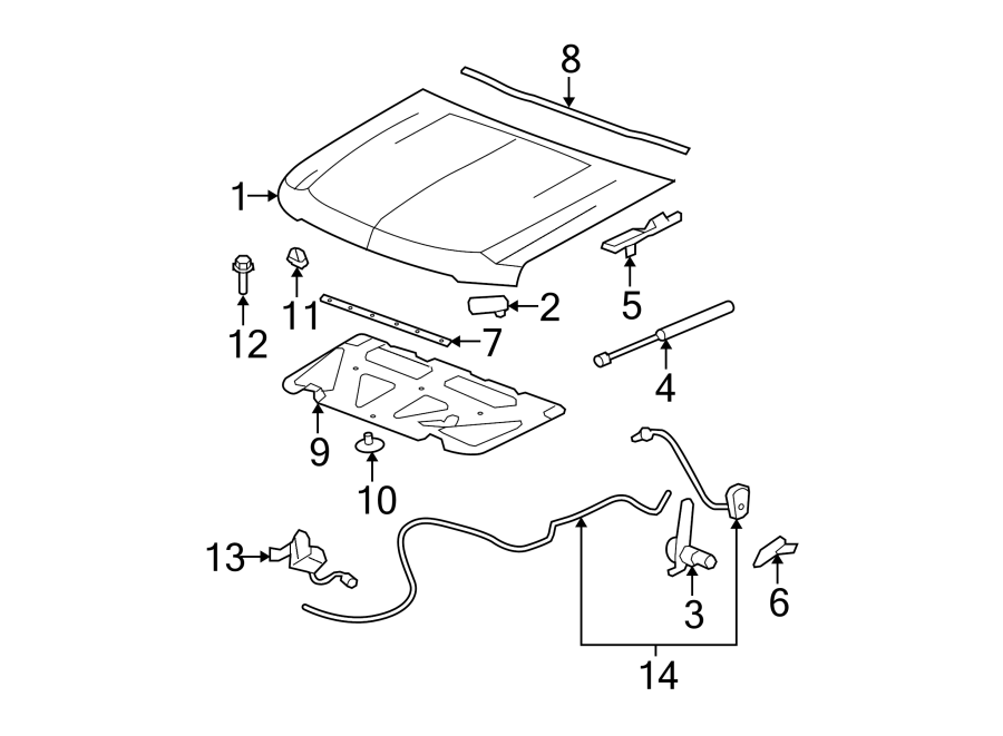 Diagram HOOD & COMPONENTS. for your 2007 GMC Sierra 1500 Classic SL Extended Cab Pickup  