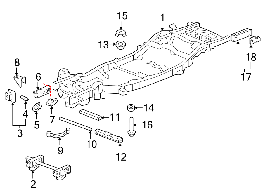 Diagram FRAME & COMPONENTS. for your 2020 GMC Yukon   