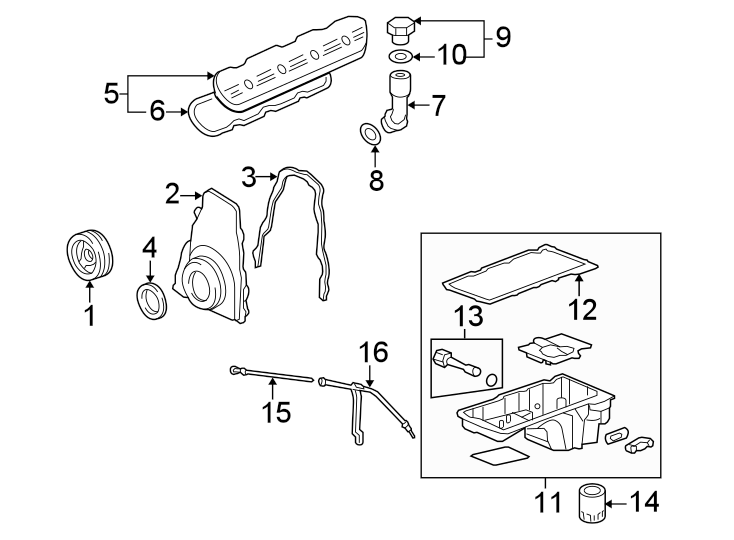 Diagram Engine parts. for your 2011 Chevrolet Equinox LT Sport Utility 3.0L V6 FLEX A/T FWD 