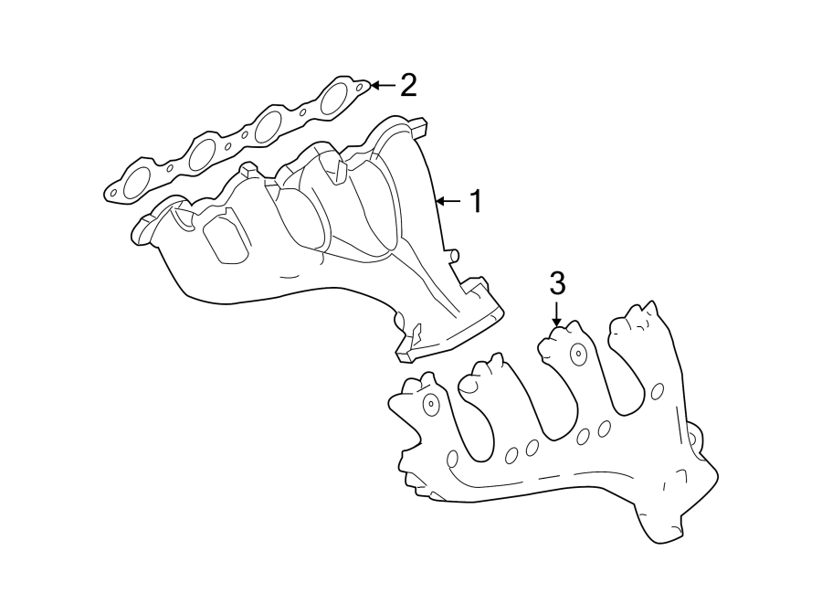 Diagram EXHAUST SYSTEM. MANIFOLD. for your 2006 GMC Sierra 3500 6.0L Vortec V8 M/T 4WD SLT Extended Cab Pickup Fleetside 