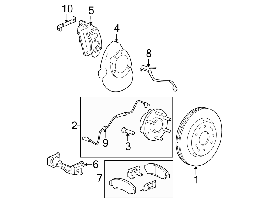 Diagram FRONT SUSPENSION. BRAKE COMPONENTS. for your 2012 GMC Sierra 2500 HD  SLE Crew Cab Pickup 