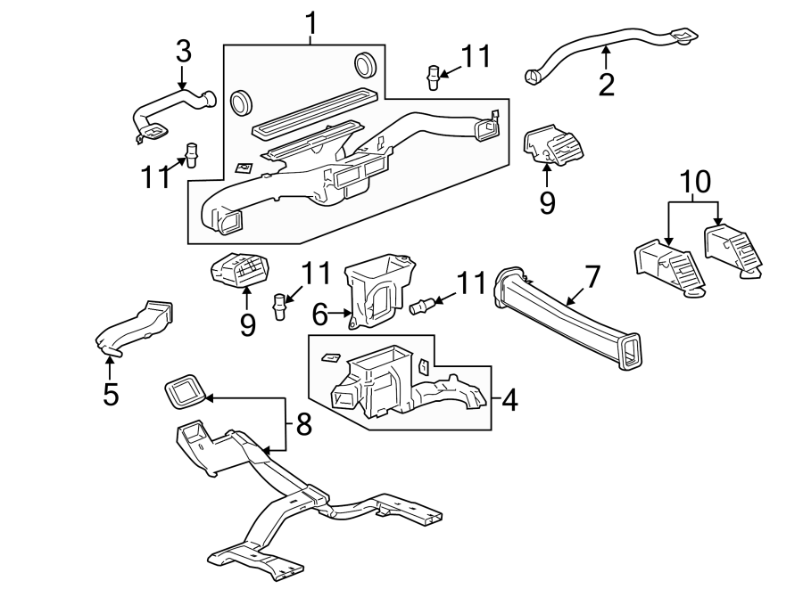 Diagram INSTRUMENT PANEL. DUCTS. for your 2019 Cadillac ATS   