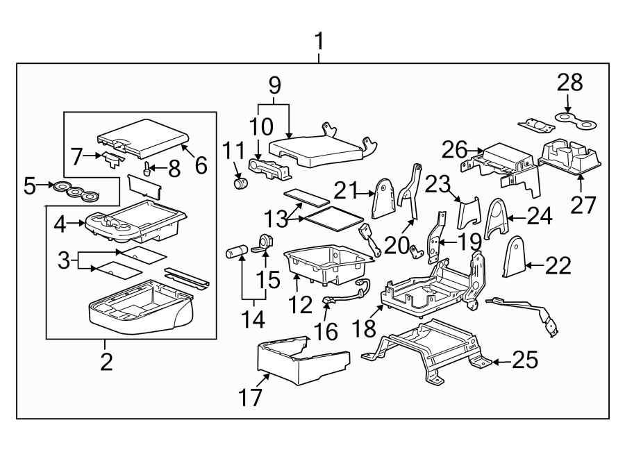 SEATS & TRACKS. FRONT SEAT COMPONENTS. Diagram