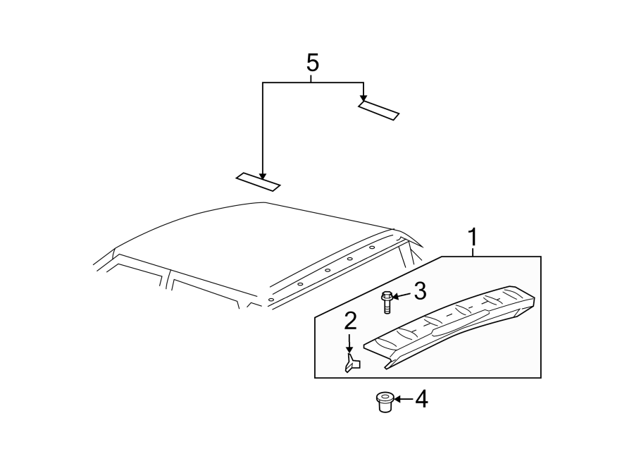 Diagram ROOF. EXTERIOR TRIM. for your Chevrolet