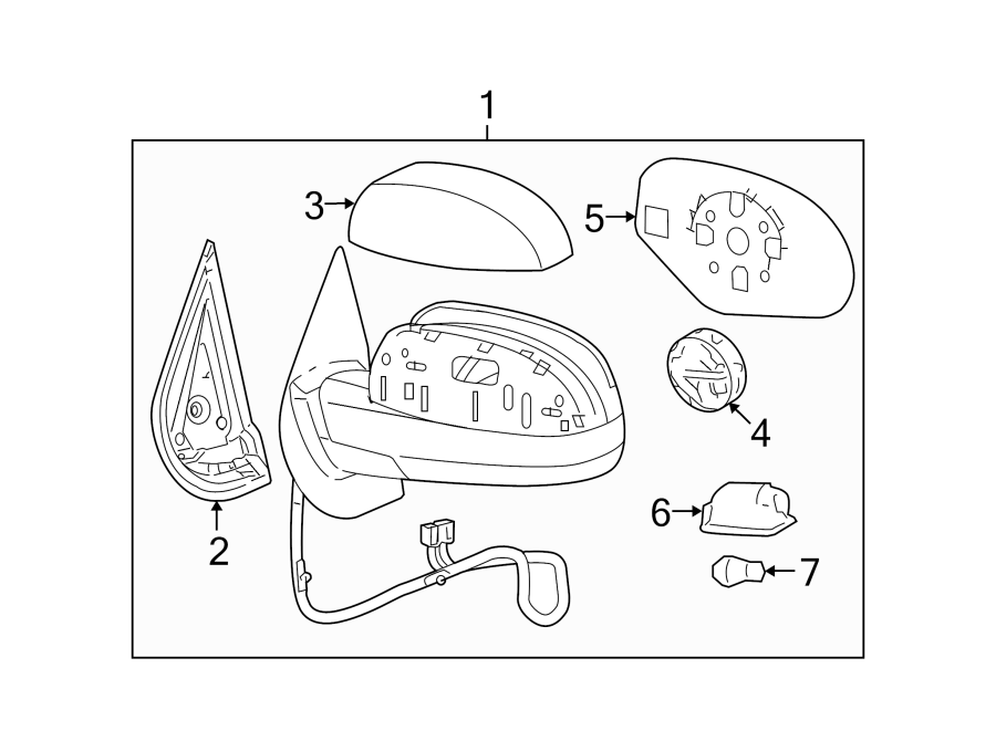 Diagram FRONT DOOR. OUTSIDE MIRRORS. for your 2006 GMC Sierra 3500  SLE Extended Cab Pickup Fleetside 