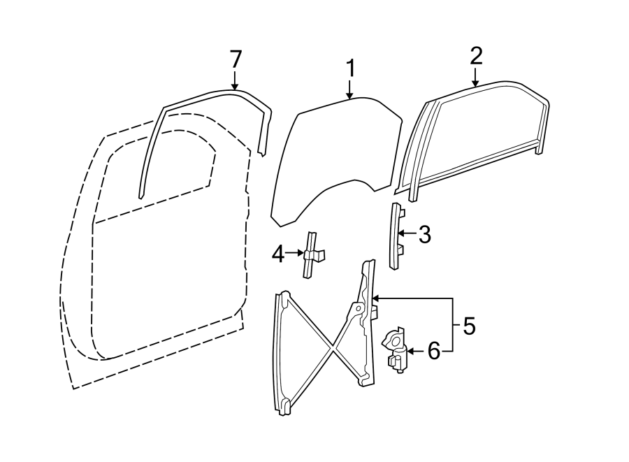 Diagram FRONT DOOR. GLASS & HARDWARE. for your 2022 Chevrolet Spark   