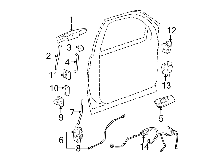 FRONT DOOR. LOCK & HARDWARE. Diagram