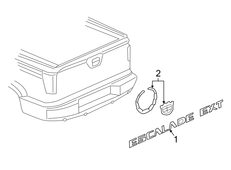 Diagram TAIL GATE. EXTERIOR TRIM. for your Chevrolet Bolt EV  